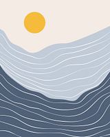 Landschaft des Meeres mit Sonne