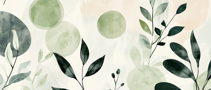 Sanfte Blätter und zarte Farben vereint von Poster Art Shop
