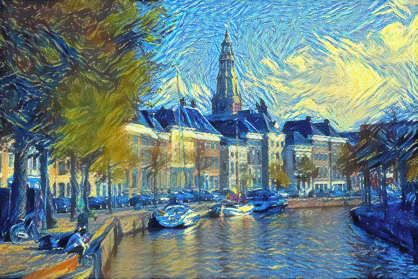 High Der Aa im Stil von Van Gogh von Slimme Kunst.nl