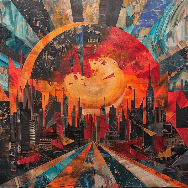 Sunrise in the City - Golden Rays over the Buildings by Karina Brouwer