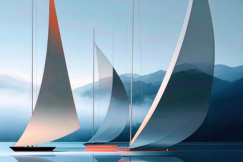 Segelboote abstrakt-13-32 von Rautenberg Digital Art Maritim