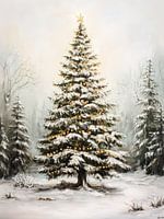 Arbre de Noël en forêt