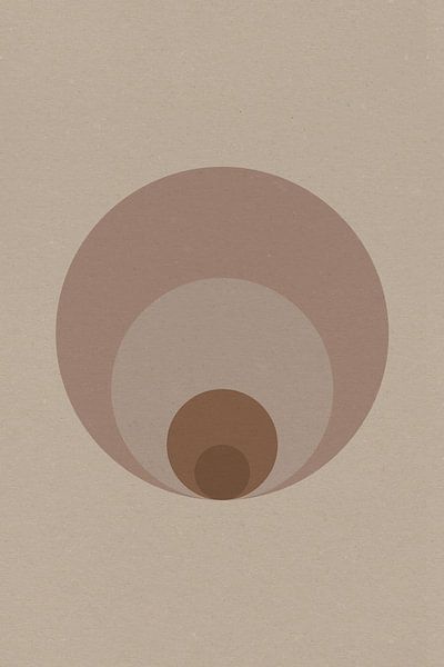 Moderne abstrakte geometrische Kunst im Retrostil in Braun und Beige Nr. 20 von Dina Dankers