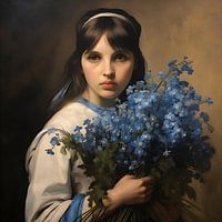 Meisje met vergeet-mij-nietjes