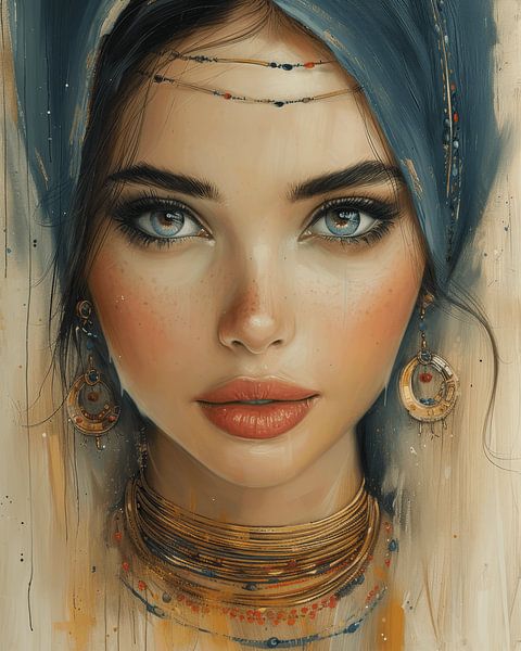 Portrait moderne et coloré par Carla Van Iersel