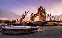 Coucher de soleil au Tower Bridge de Londres