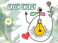 Grüne Energie Cartoon Illustration