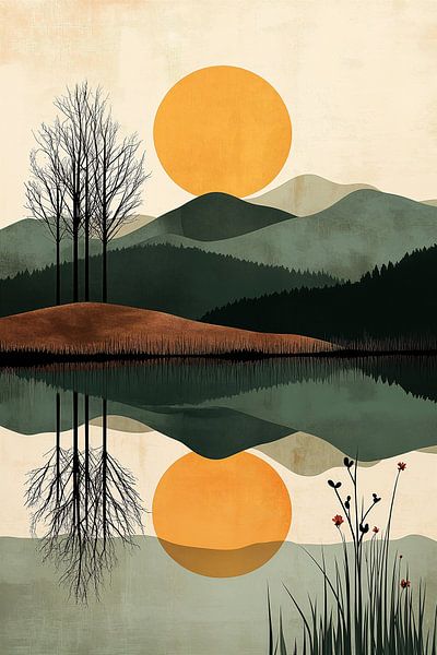 Berglandschaft im Spiegelbild Nr.1 von Studio BB