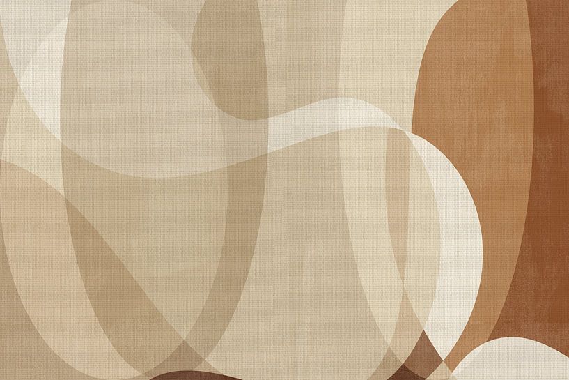 Skandinavische minimalistische Kunst in Beige, Terrakotta und Braun auf Leinen von Abstrakte minimalistische Kunst
