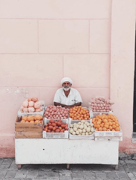 Fruit stall in pastel colours by Studio Allee