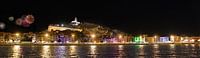 Ibiza nightlife panorama in color