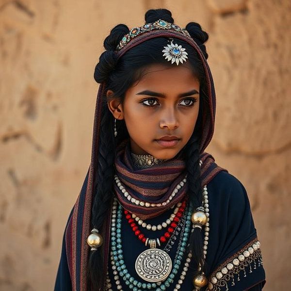 Ein Berbermädchen in traditioneller Kleidung. von J.a Dijkstra