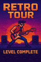 Level abgeschlossen: Pixel Retro Tour 8-Bit Synthwave Rock Gitarrist