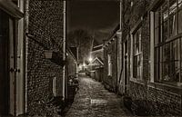 Steegje in zwart wit