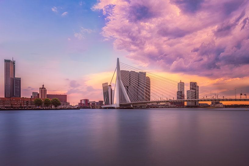 Vue de Rotterdam sur le pont Erasmus par Dennisart Fotografie