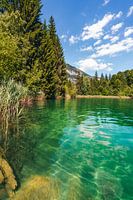 Helder fel groen bergmeer