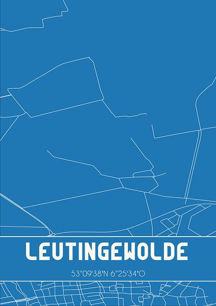 Blaupause | Karte | Leutingewolde (Drenthe) von Ortsdrucke