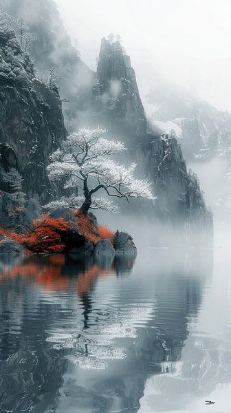 wit-grijs met kleur element van Gelissen Artworks