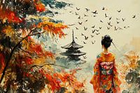 art japonais pittoresque geisha