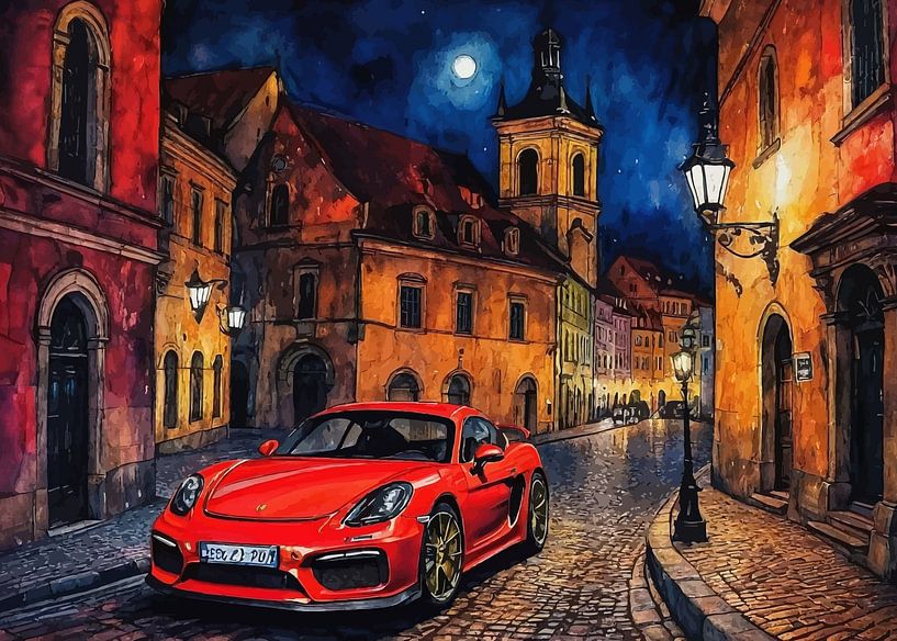 La Porsche Cayman GT4 rouge par MIROKKU
