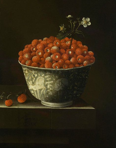 Walderdbeeren in einer Wan Li-Schale, Adriaen Coorte von Meisterhafte Meister