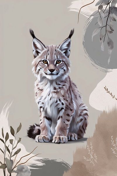 Gelassene digitale Luchs-Illustration von Art & Soul Creations