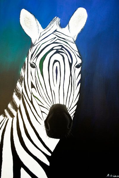 Zebra arcylic painting copy by A.Westveer