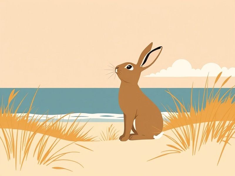A bunny on the beach. by J.a Dijkstra