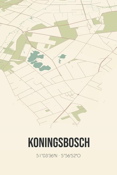 Vintage map of Koningsbosch (Limburg) by Prints of Place