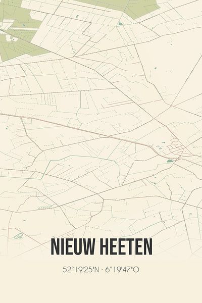 Vintage map of Nieuw Heeten (Overijssel) by Prints of Place
