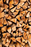 Stacked firewood for fireplace