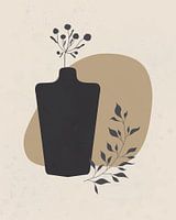 Minimalist still life of a bottle in dark grey