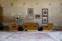 living room in abandoned villa