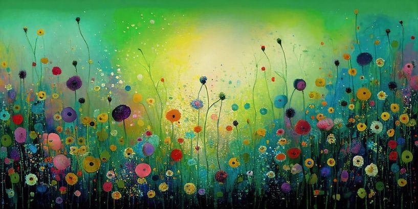 Field flowers green by Bert Nijholt