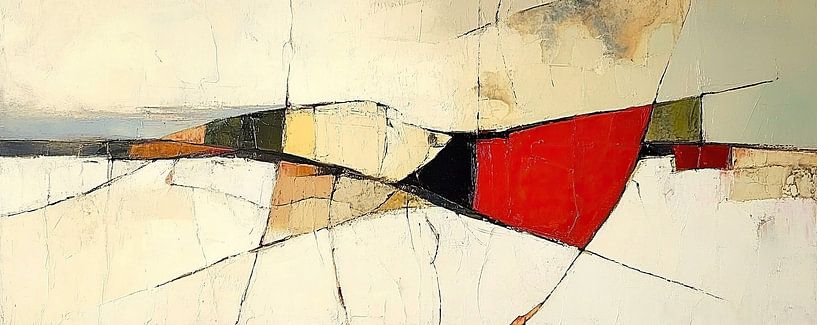 Rustgevend Abstract | Rode Vlakken van Zen en Meer