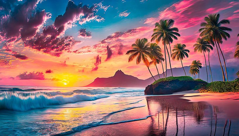 Coucher de soleil sur la plage par Mustafa Kurnaz