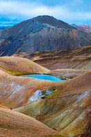 Small blue lakes at Landmannalaugar