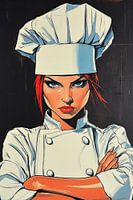 Kühne Köchin mit rotem Haar