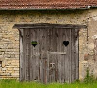 French barn doors with hearts