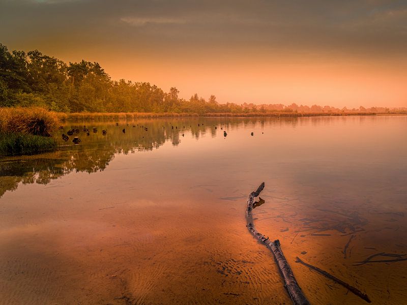 Lever du soleil sur le lac par Wim van D