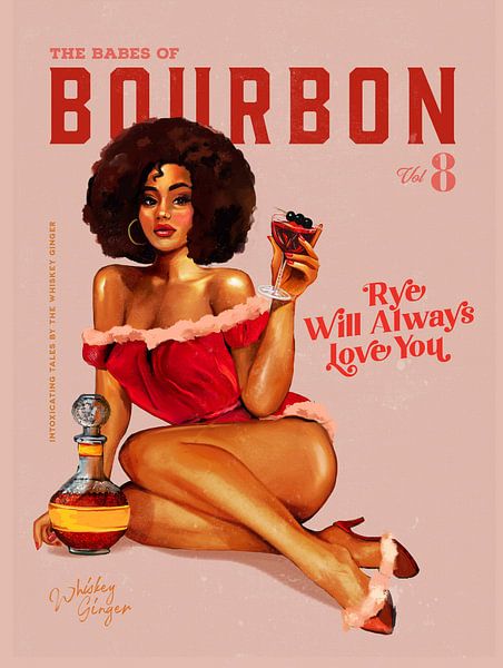 Babes of Bourbon Vol 8 Vintage Pinup Girl With Afro by The Whiskey Ginger