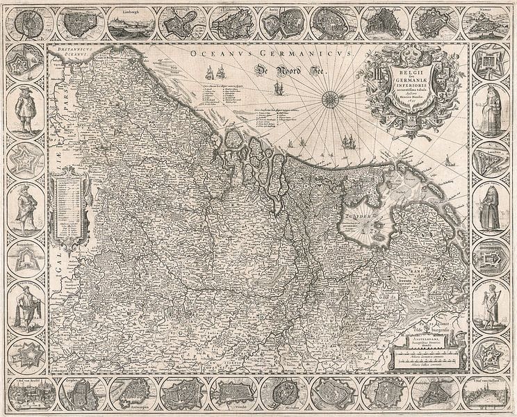 Map of the Netherlands around 1631 by Gert Hilbink