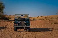Vintage Land Rover in the desert