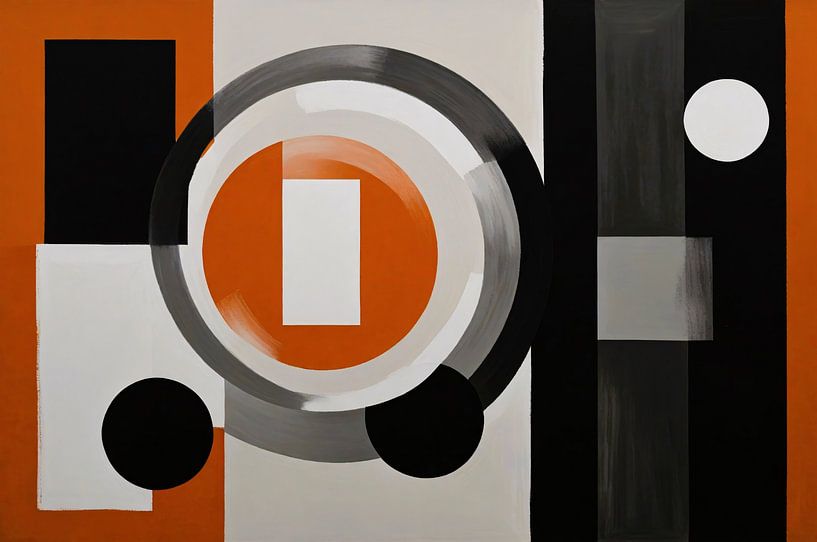 Minimalistische Harmonie in Orange und Grau von Art & Soul Creations