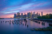 New York City Skyline Blau/Pink