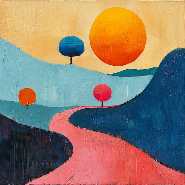 Mond Landschaft Natur Berge Expressionismus No 19 von Niklas Maximilian