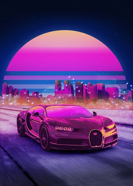 Bugatti Chiron Synthwave par Ali Firdaus