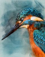 Watercolour work of the kingfisher