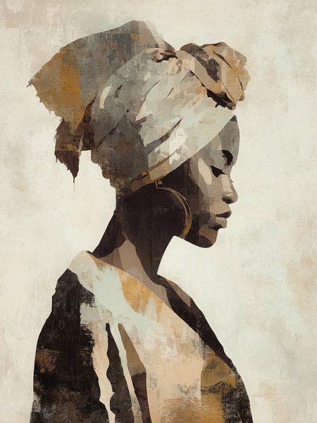 Silent Power - Afrikanische Frau im Profil mit Kopftuch von But First Framing