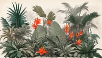 Asian tropics with flowers